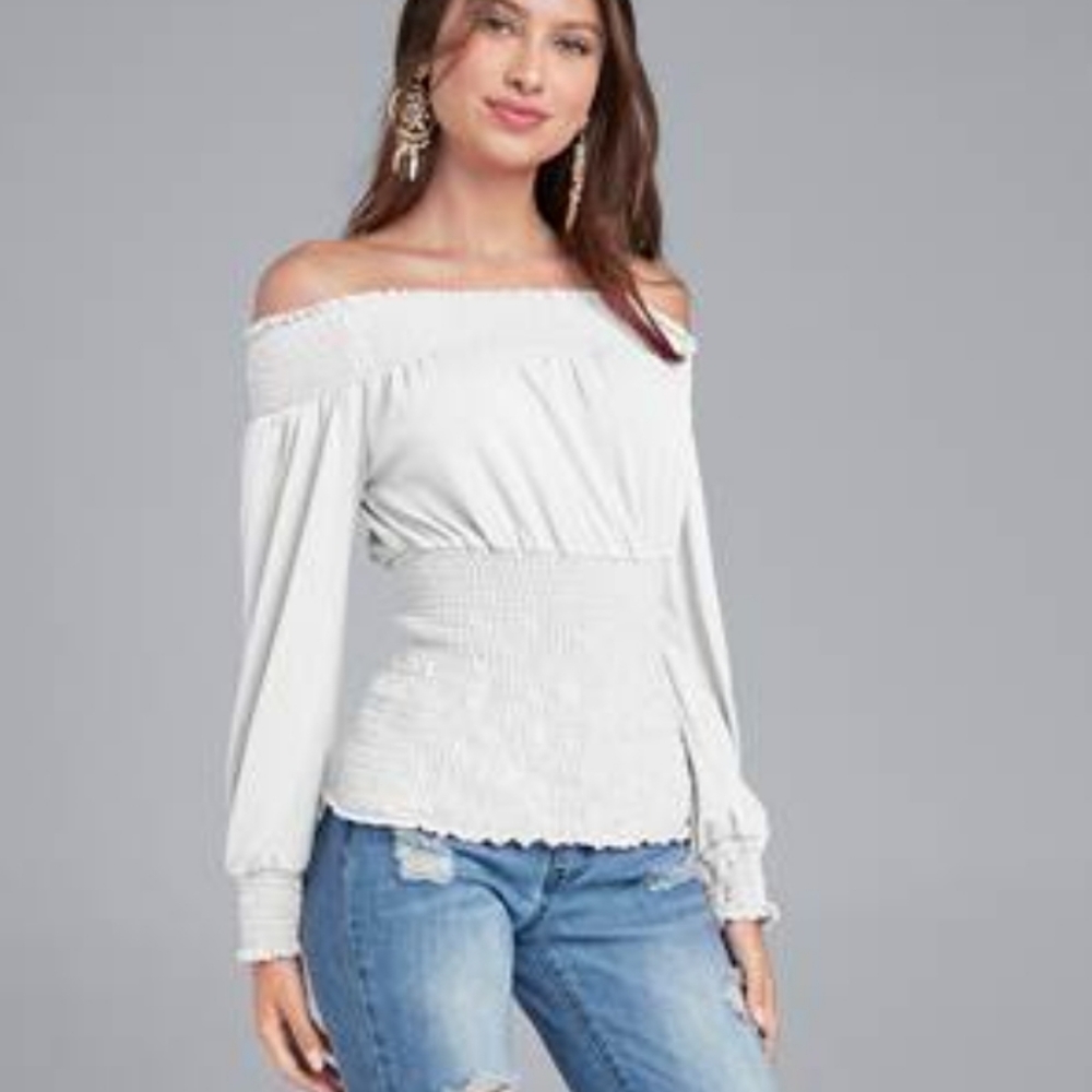 Venus - Smocked Off the Shoulder Top